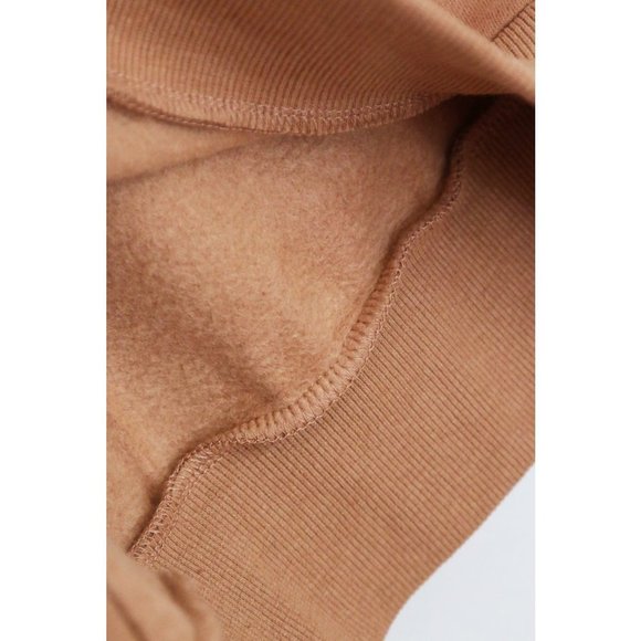 NEW Miss Lola Unisex XXL Cozy Feel Oversize Fleece Sweatshirt Pullover Tan Latte - Picture 10 of 13
